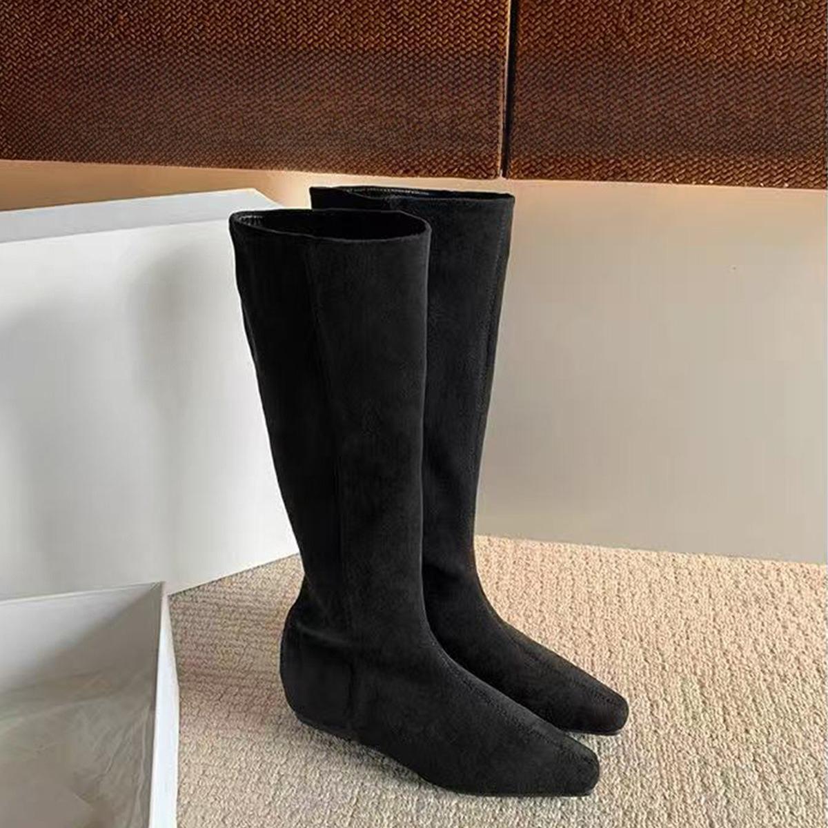 

Взуття проти ковзання, Одинарна устілка, Збільшення зросту, Квадратний носок, Чоботи на блискавці ззаду для жінок 40