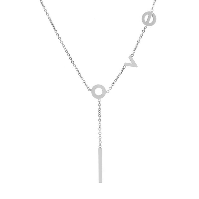 Titanium Love Letter Necklace - Fashionable, Versatile, and Elegant Design