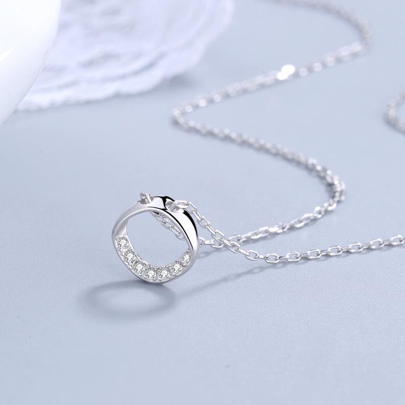 Jewelry S925 Sterling Silver Geometric Necklace Korean Style Clavicle Chain Simple Temperament Female