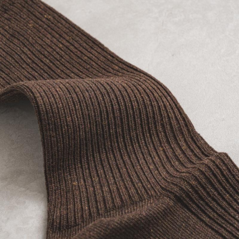 Monfoot Men S Ribbed Long Neck SockS Brown