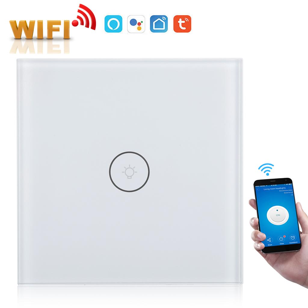 1 Gang Smart Switch WiFi Touch Panel APP Voice Control with Timing Function for Tuya