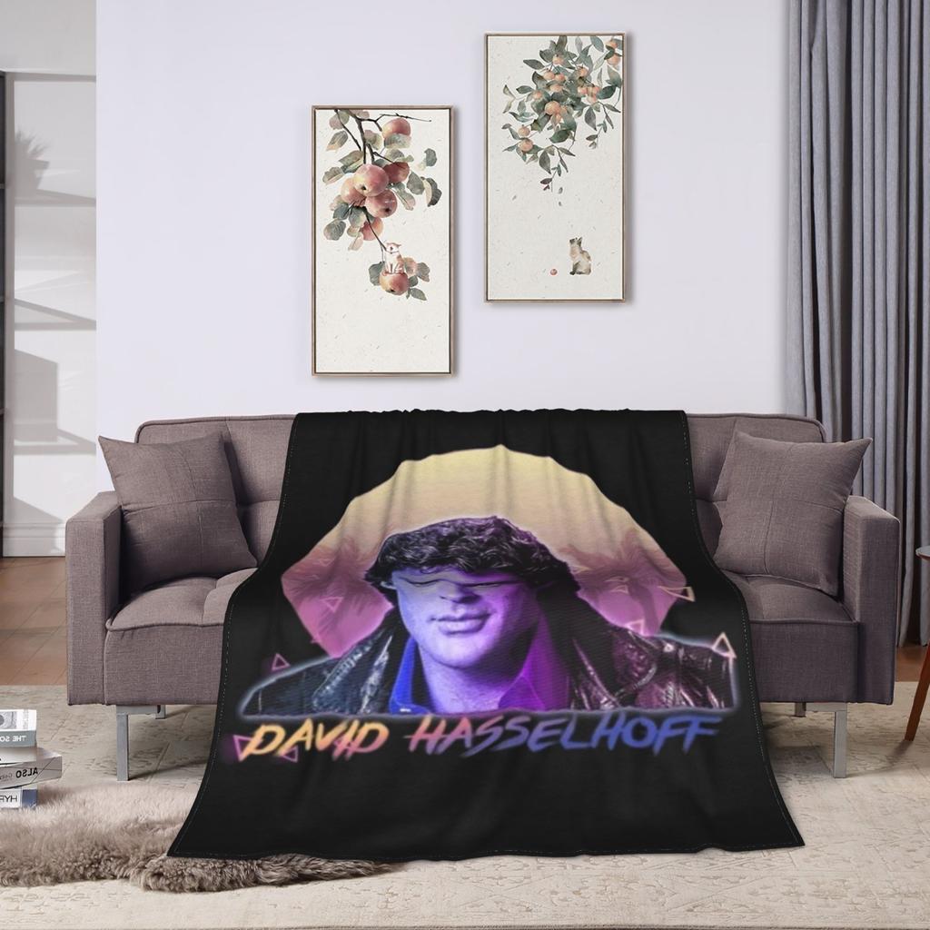 David Hasselhoff Super Soft Blankets Camping Plush Throw Blanket Novelty Couch Chair Flannel Bedspread Sofa Bed Cover