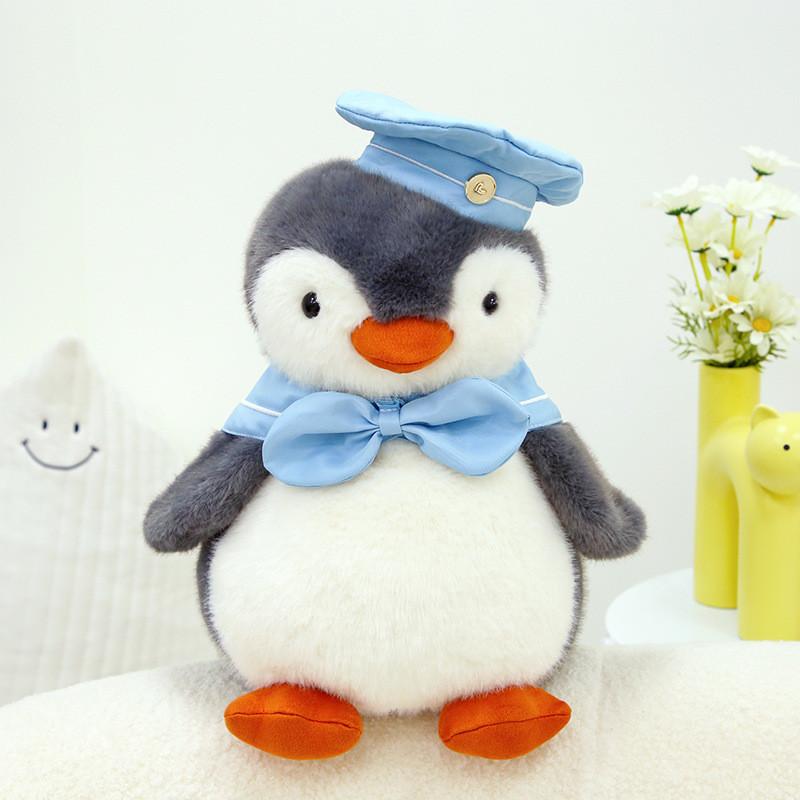 Navy Bowknot Penguin Plush Toy Childrens Animal Doll Holiday Birthday Gift
