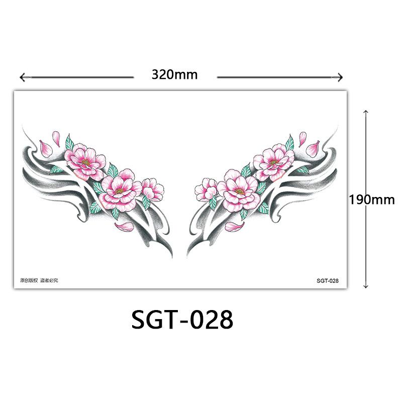 Flower Chest Tattoo Sticker, Chest Tattoo Sticker, Color Half Nail Large Picture Tattoo Sticker