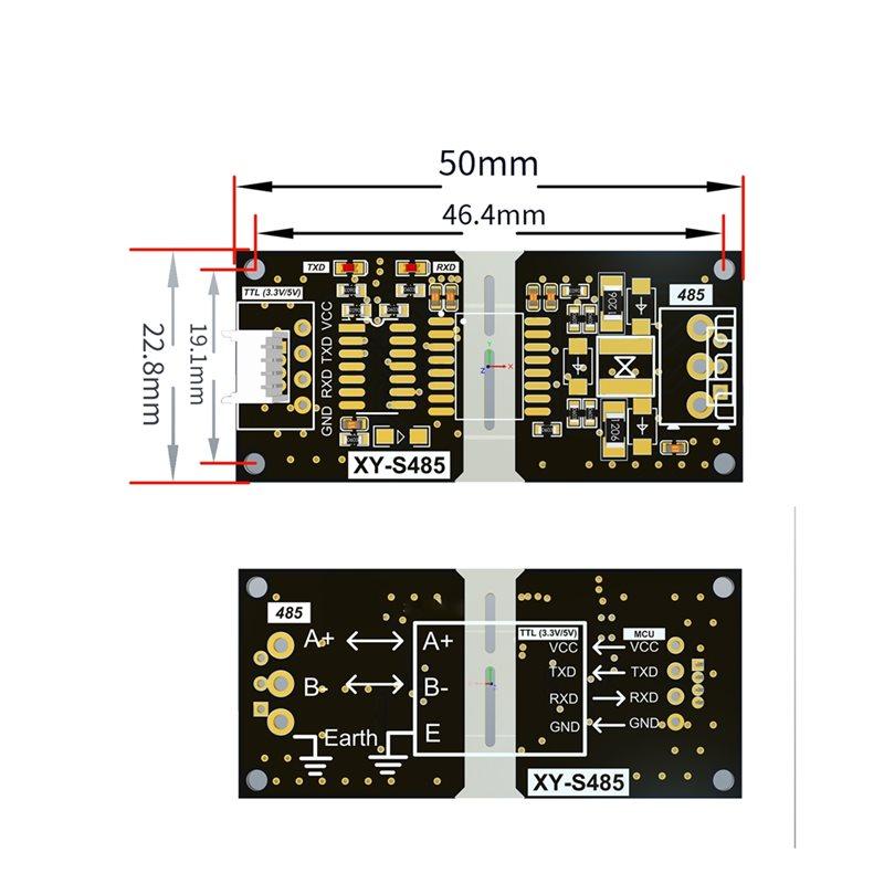 Industrial-Grade Isolated TTL To For RS485 Converter Module Automatic For RS485 To TTL Conversion Signal Control Functionality