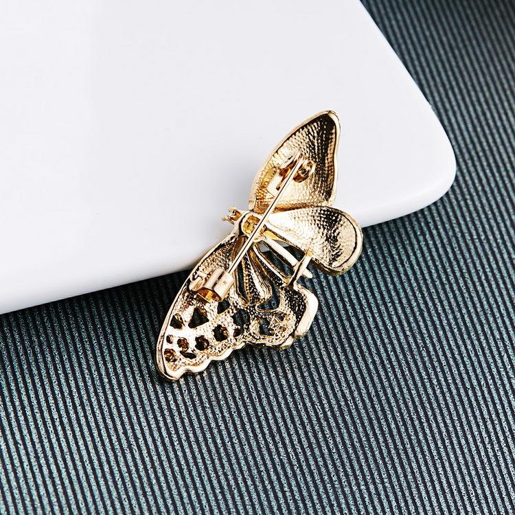 Vintage Butterfly Wings Brooch Elegant Animal Rhinestone Insect Pin Badge Wedding Party Jewelry