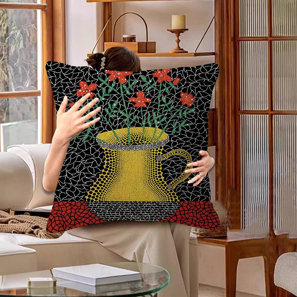 kKusama yYayoi Art Cushion Cover Polyester Sofa Cushions Decorative Throw Pillows Home Decoration Pillowcover