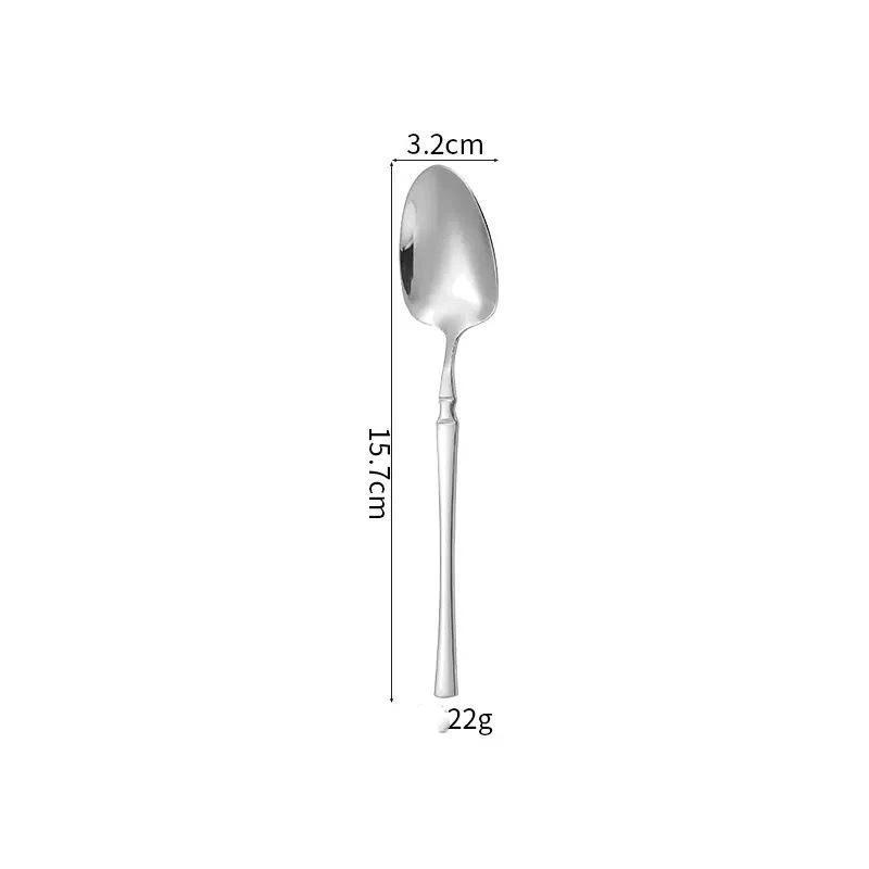 Stainless Steel Long Handle Spoon Dinnerware Set Western Steak Cutlery Ice Pattern Spoon Fork Tree Bark Pattern Small Waist