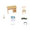 1:12 Scale Office Furniture Mini Decoration Dollhouse Desk and Chair Set Realistic Model Miniature