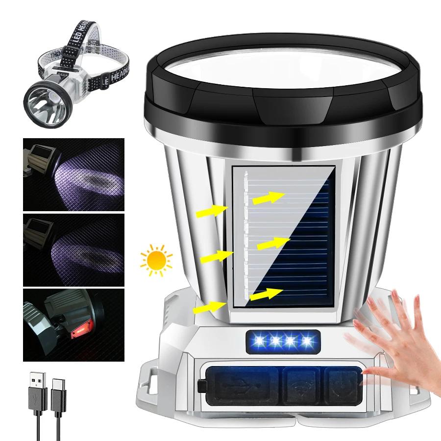 Powerful LED Headlamp Rechargeable High-power Headlights High Brightness Emergency Charging Outdoor Head Flashlight Fishing Lamp
