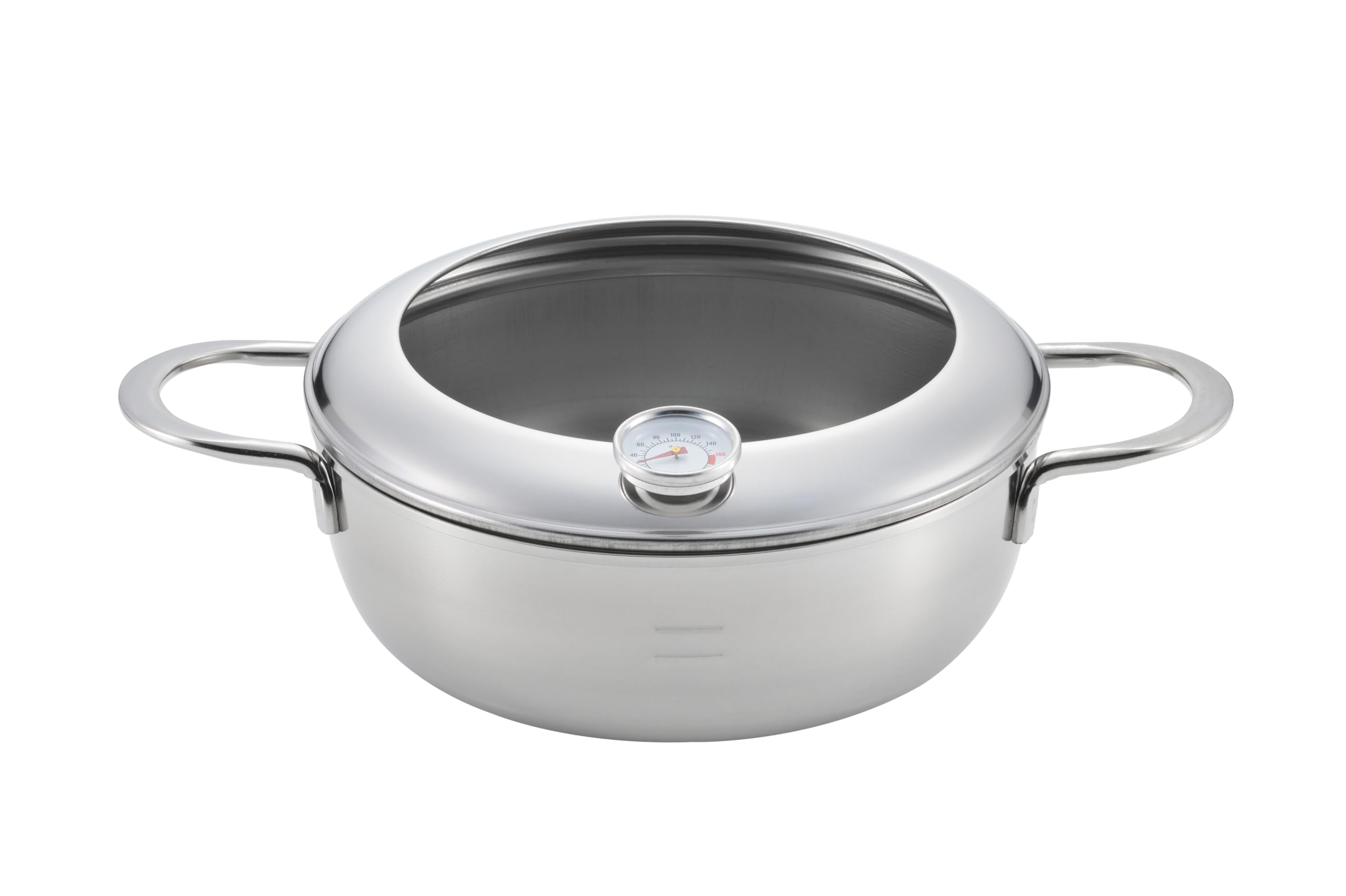 

Maruyama Lucente Tempura Pan 22cm with Hood and Induction and Gas Stove Deep Oil Made in Thermometer, LU-22T, Compatible, Fryer, Tempura, Pan, IH,