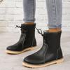 Women New Casual Snow Boots Autumn Winter Retro Women Boots Fashion Plush Lace Up Flat Ankle Boots