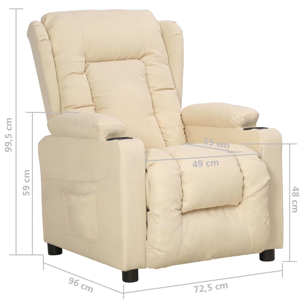 Cream Fabric Recliner Chair