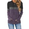 2026 Autumn Women's Hooded Patchwork Casual Sweatshirt with Classic Buttons - European and American Style