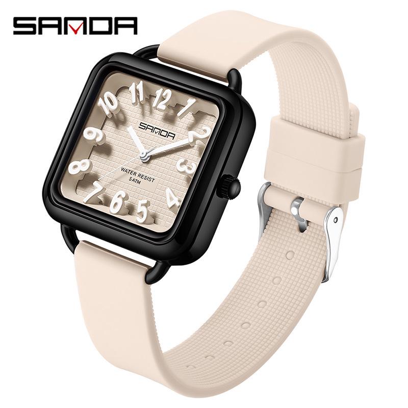 SANDA Student Quartz Exam Watch - Waterproof, Simple Design