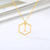 Simple and stylish English alphabet small fresh k gold titanium steel necklace women's accessories geometric collarbone chain