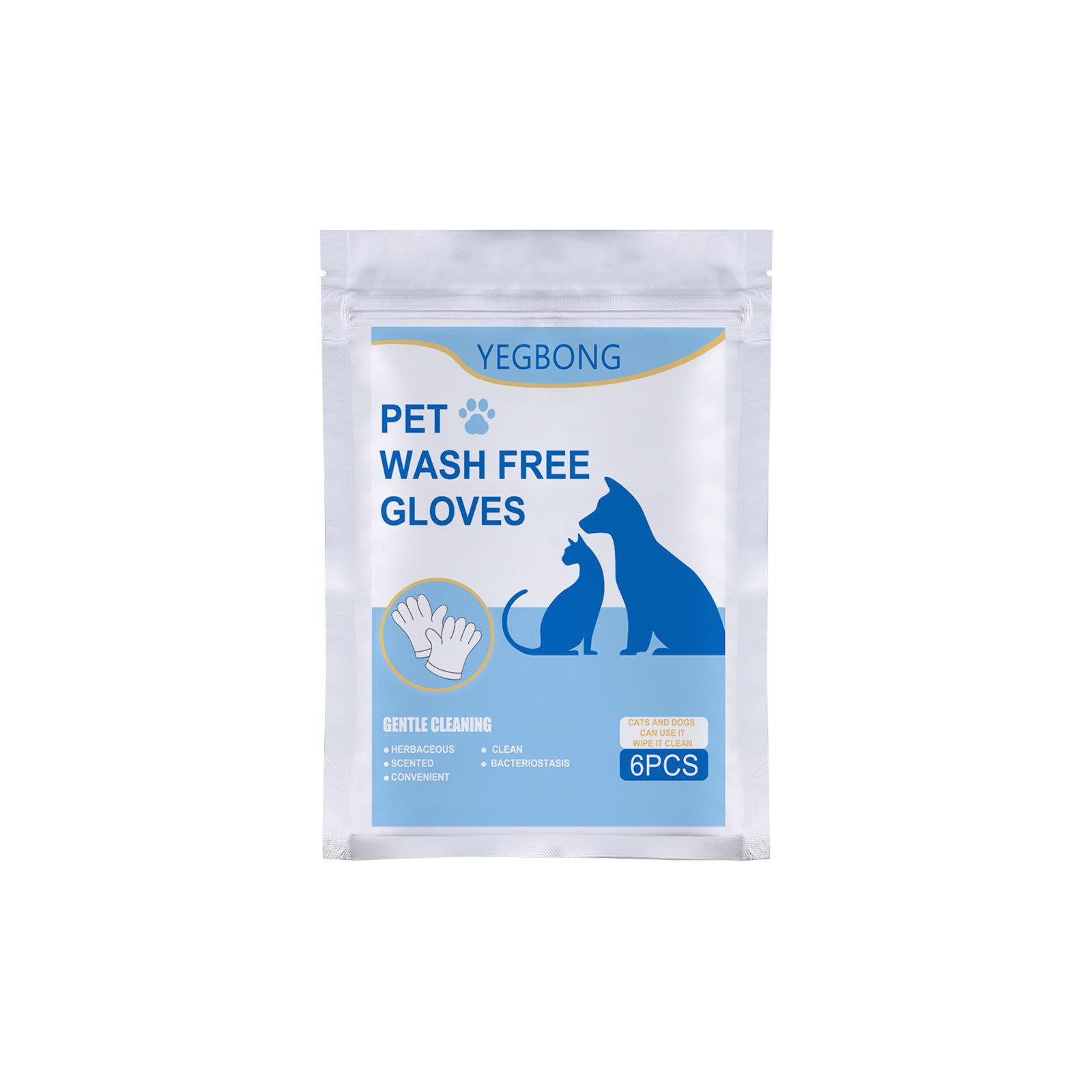 6pcs Yegbong pet disposable gloves dog disposable spa massage mild deodorization deep cleaning no rinse wipes cat grooming supplies