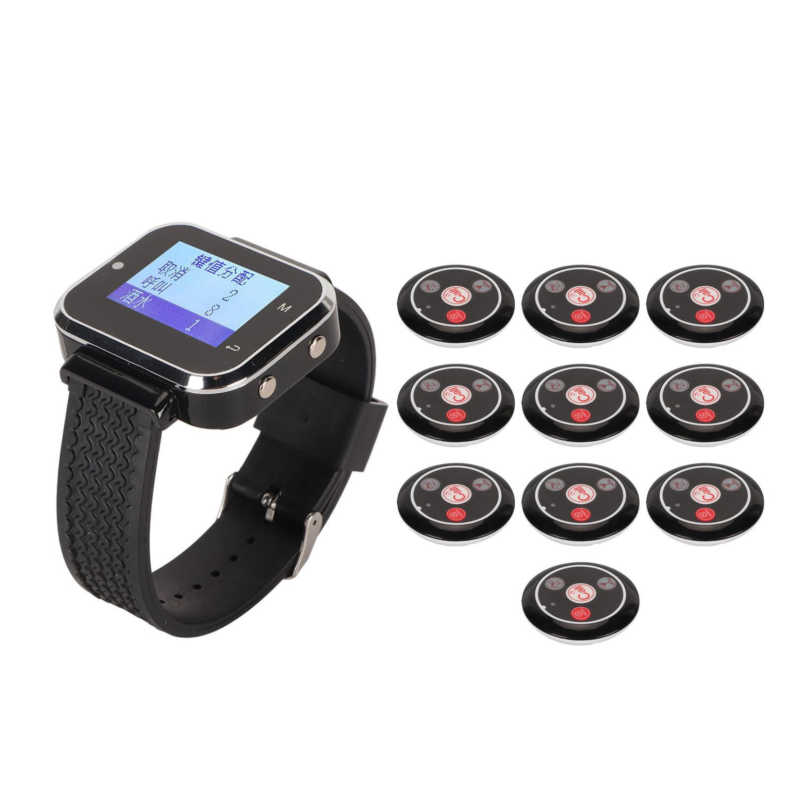 

Беспроводная система вызова 250 мАч аккумулятор перезаряжаемый ЖК-дисплей беспроводной приемник часов IPX4 EU Plug