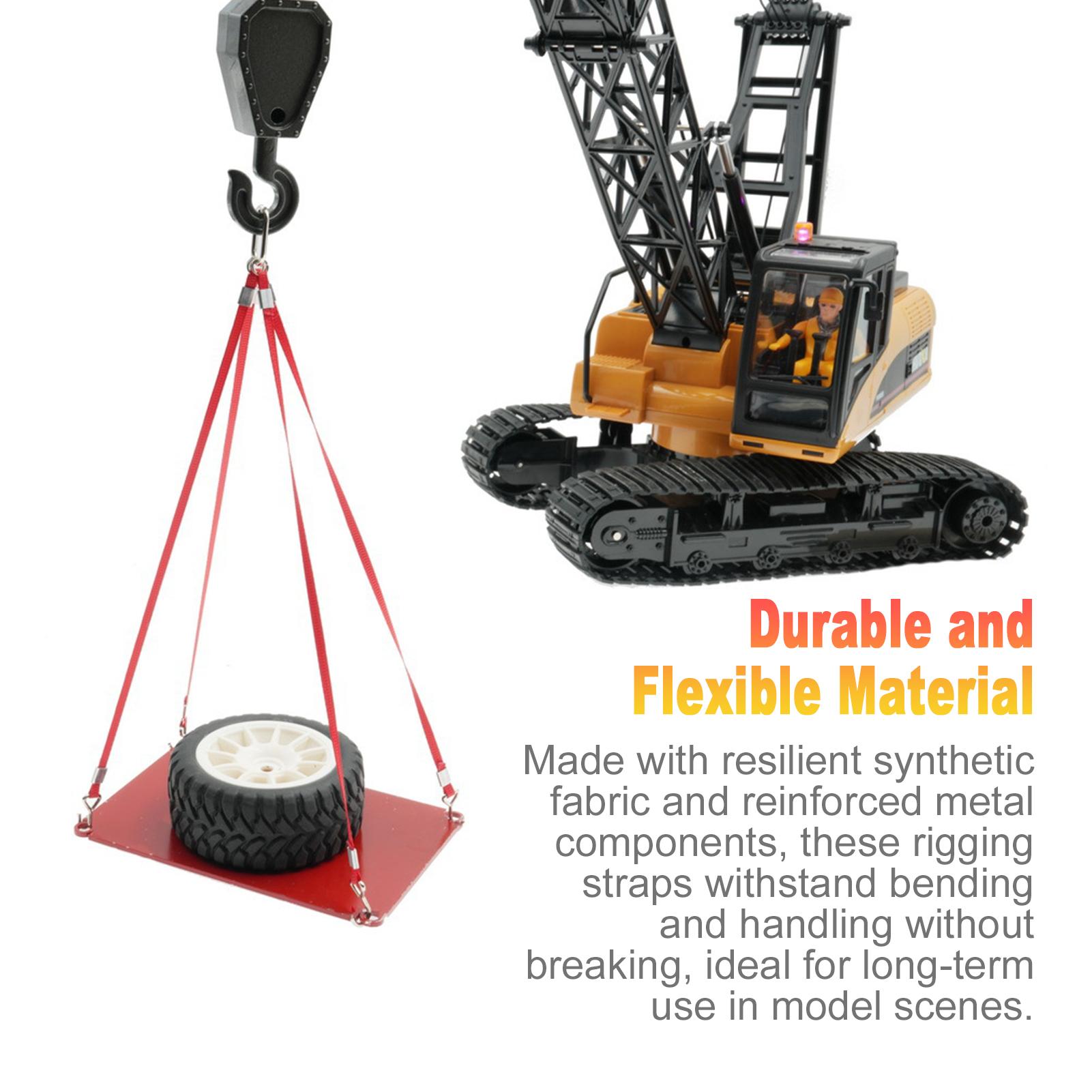 3PCS 1 50 Scale Crane Model Accessories Hoist Chains Lifting Straps Hooks for Construction Vehicle Display Simulation