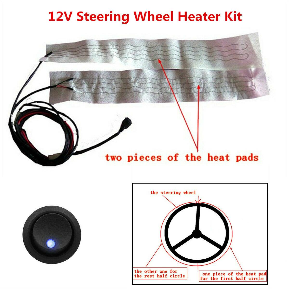 

Новый комплект подогрева рулевого колеса автомобиля, 6 передач, пластиковые нагревательные накладки, красный, синий светодиод, переключатель жгута проводов, подогрев, теплый 12 В, накладка из углеродного волокна Blue Led