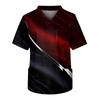 Men's Short Sleeve V Neck Leopard Print Chest Pocket Carer Top
