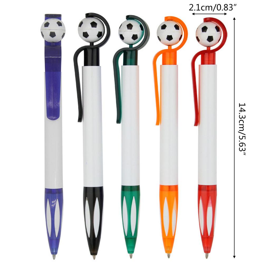 5Pieces Football Ballpoint Pens Retractable Ballpoint Pen Write Smoothly Bullet Tip Refillable for Office Signing Pen