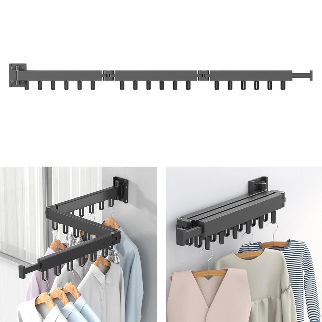 Heavy Duty Clothes Hanger Aluminum Space Saving Clothesline for Indoor - Three fold