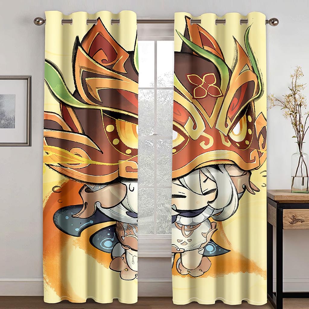 3D kreslené postavičky Sexy Beauty Curtain 2 Panel Obývací pokoj Ložnice Studovna Dětský pokoj Dekorativní závěsy