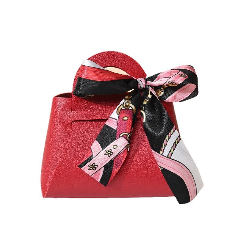 20 Stück Leder Geschenkbeutel Schleife Verpackungsbeutel Hochzeitsgeschenk Verteilungsbeutel Süßigkeiten Verpackungsbox Rosa Mini-Handtasche