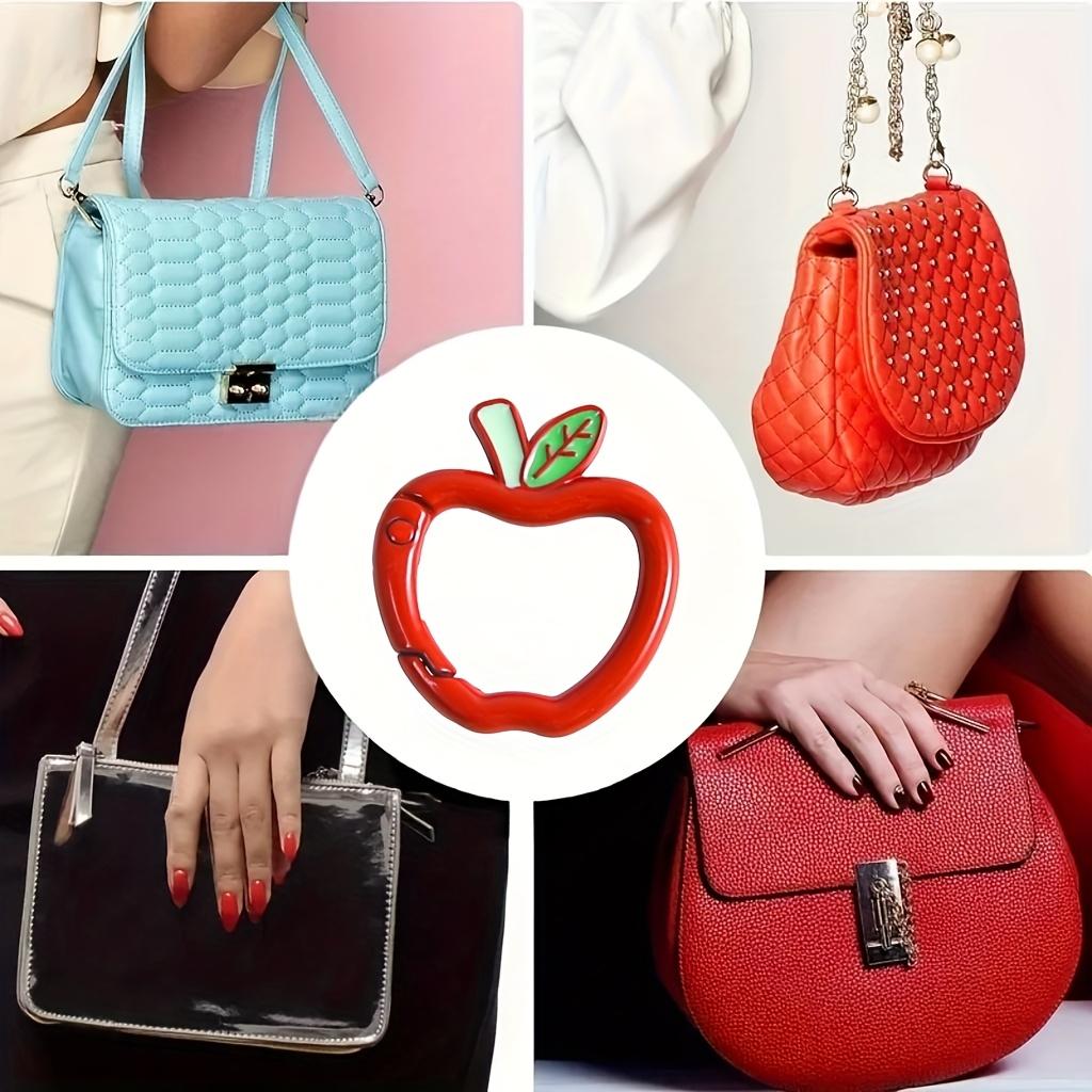 2 Stück Langlebige Legierung Federsteckschnallen, Bunte Apfelform Design Schlüsselanhänger Schnalle für Camping, Wandern Rucksack Ausrüstungsorganisation, DIY Tasche Zubehör