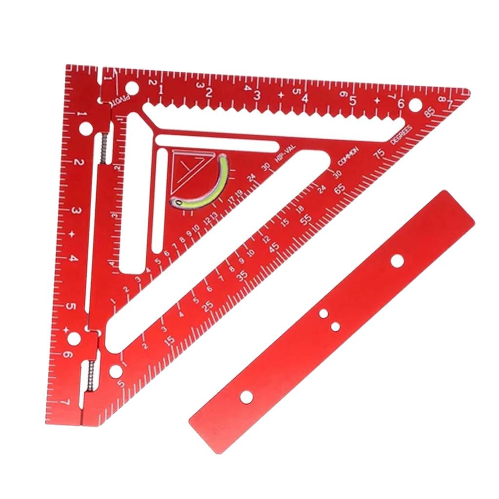 Rafter Square Tool Aluminum Alloy Triangular Ruler Layout Measuring Tool Carpentry Square with Jig