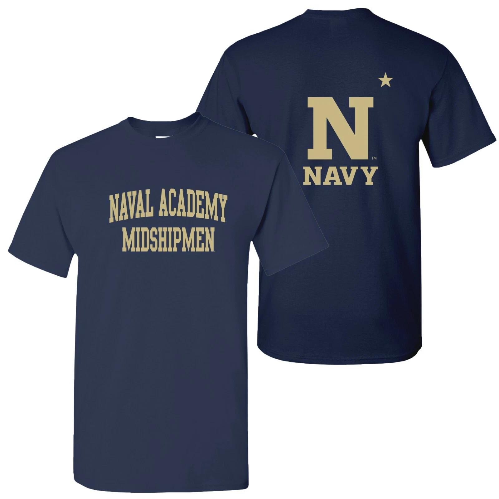 United States Naval Academy Midshipmen Front and Back Print T-Shirt - Navy L