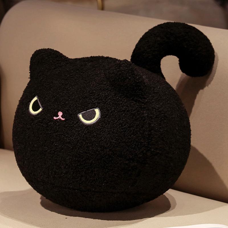 

Кошка пельмень подушка плюшевая игрушка кукла котенок кукла детская успокаивающая тряпичная кукла подарок на день рождения 50*35*35cm（0.6kg） чёрный