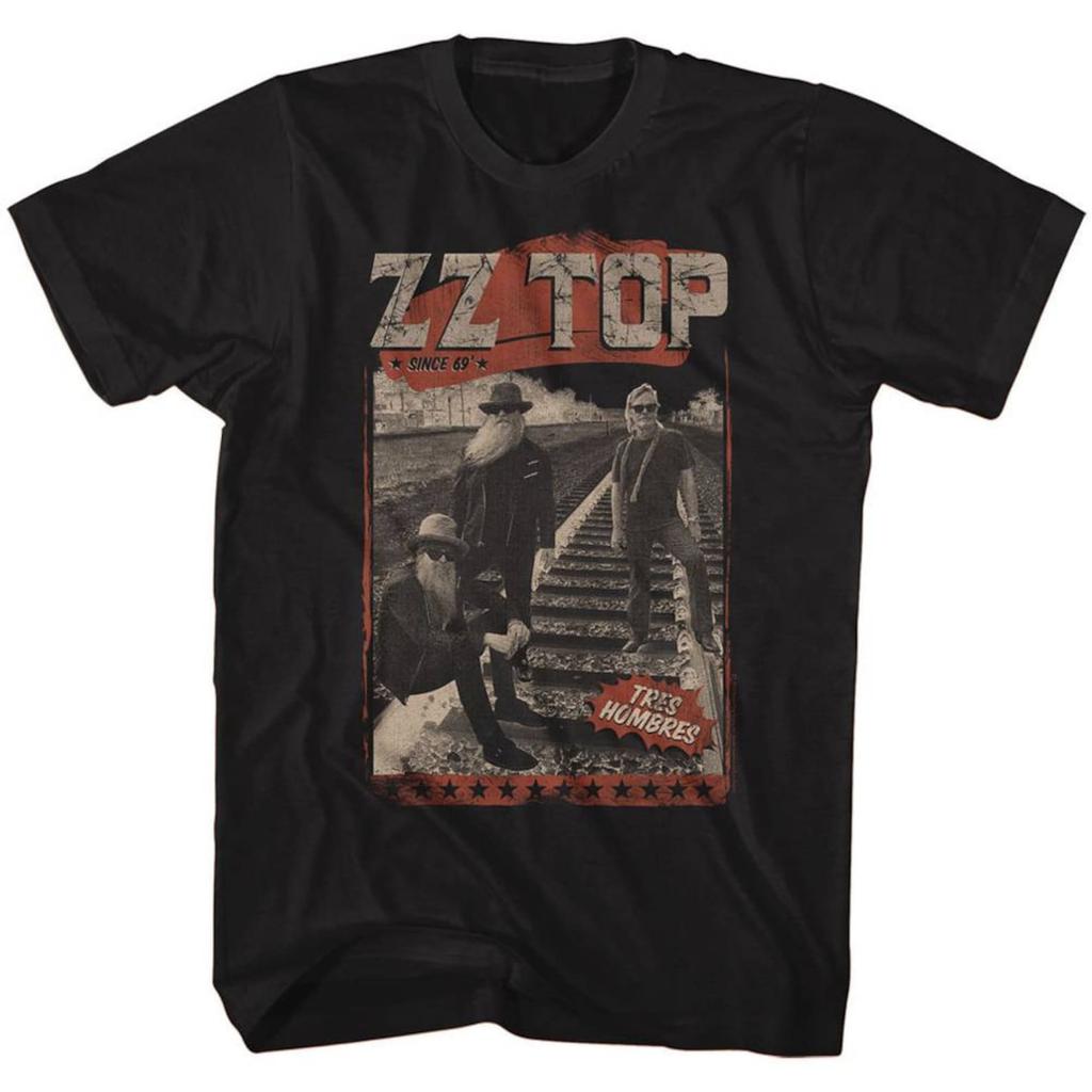 ZZ Top Hombres Track Black Adult T-Shirt