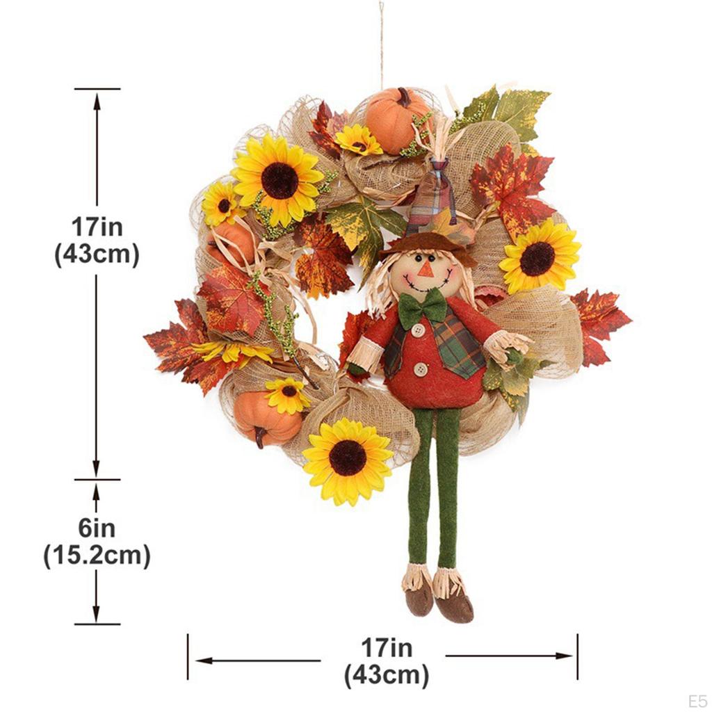 Bright Fall Wreath, Harvest Garland, Front Door Artificial Wreath for The