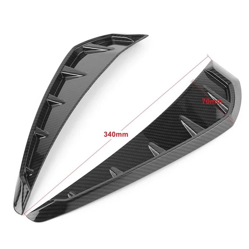 2pcs Car Shark Grille Air Flow Side Vent Exterior Grill Decoration For Honda Civic2016 20172018 2019ABS Plastic Carbon Fiber