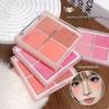 Moisturizing Four-Color Matte Blush Cream for Light Makeup, Natural Brightening, Bare Skin Friendly, Ideal for Students