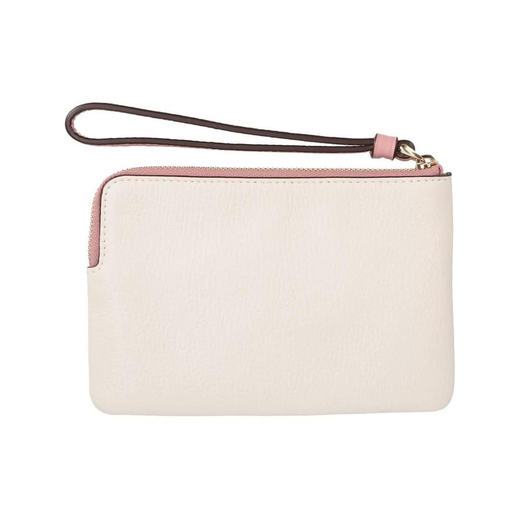 New COACH Wristlet Leather Wrist Bag Coin Purse, Clutch Small Women's White CA070-IMCAH