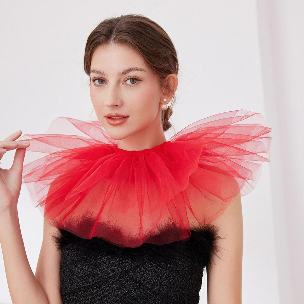 Detachable Elizabethan Ruff Collar for Medieval Costume Ruffle Faux Collar Neck Accessory Great for Historical Event