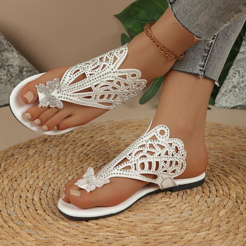 Spring and Summer Footwear Plus Size Sandals Comfortable Round-headed Soft-soled Flat-bottomed Beach Shoes Slippers Women's Shoes