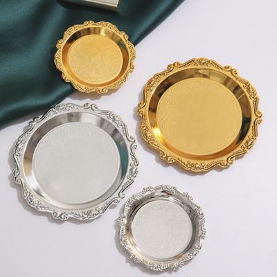 Nový Kávový Servis Čajový Servis Podnos Dekorativní Doplněk Podnos na Šperky Podnos na Ovoce Sladkosti Stříbrná Talíř Podnos na Dort Dezertní Talíř