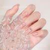 Elegant Ballet Silk Ribbon Nail Stickers with Pearls & Rhinestones - 2025 New Style