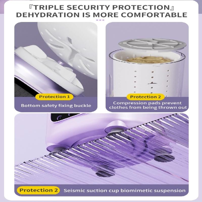 2L Wash & Dehydration-in-One Washing Machine with 390 High-Power Motor, Automatic Spin-Drying, Mini Washing Cup, and Portable Wireless Charging