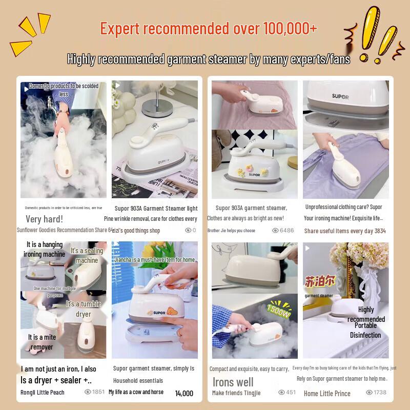 SUPOR EGH-903A Portable Handheld Garment Steamer CN Plug (adapter Included)