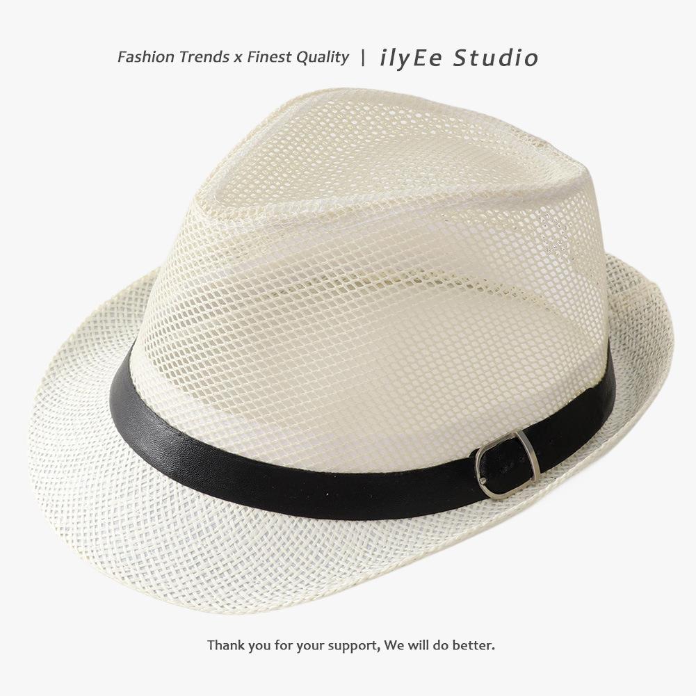 Men's Panama Straw Hat Summer New British Jazz Hat Women's Sunshade Sun Protection Beach Flat Top Hat