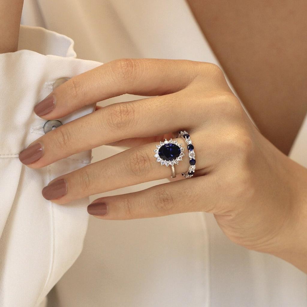 Sapphire Ring, Niche Ladies Ring Internet Celebrity Jewelry AVE
