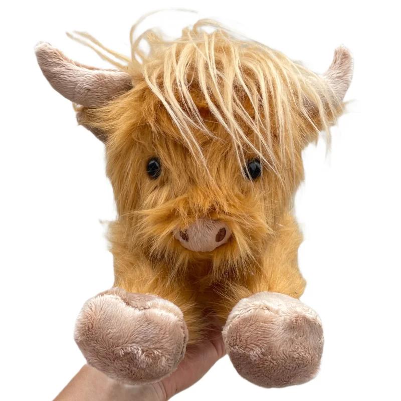 Soft Simulation Highland Cow Plush Toy Super Fun Highland Cattle Animal Plushie Doll Kawaii Christmas Gifts Toy Home Room Decor