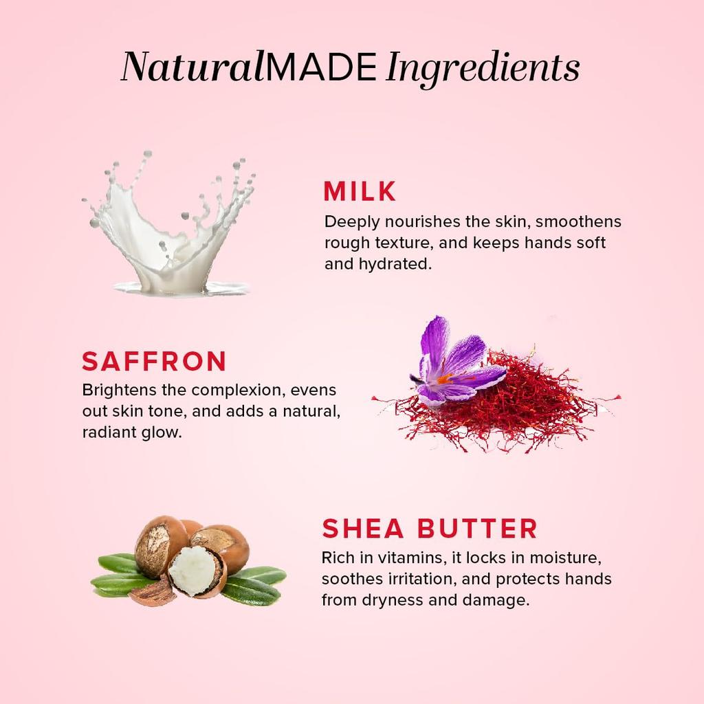 Khadi Natural Milk & Saffron Hand Cream 100Gm Pack Moisturizing Soft Hydrating Skin Care