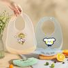 Cute Cartoon Animal Printed Baby Bibs Waterproof Kids Bib Dirtproof Girl Boy Adjustable Soft Silicone Bib Baby Feeding Stuff