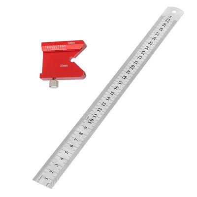 Center Scribe Aluminum Alloy Square 45 90 Degree Finder Line Gauge Carpenter Ruler Woodworking